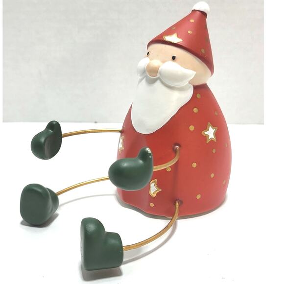 Sitting Santa Claus Ceramic Party Lite Votive Candle Holder Hugger Holiday Decor - Picture 2 of 6